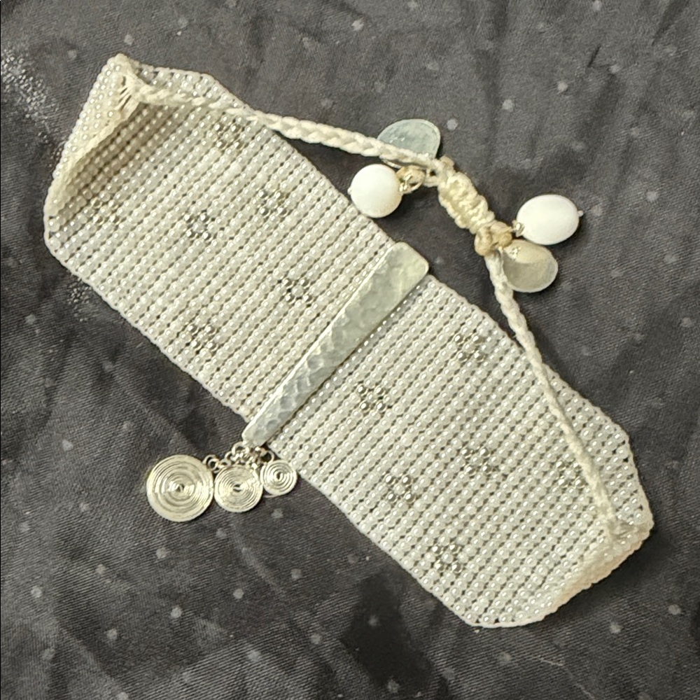 Elegant Malleable Tiny Beaded Bracelet with Dainty 925 Sterling Silver Accents. - Picture 4 of 10